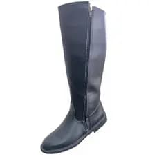 Bota Cano Longo de Couro Legítimo Proteção Hípica Bico Redondo