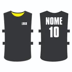 Colete Dupla Face Preto com outra cor Para Futebol Treino Jogar Futsal Society Recreao com NOME Personalizado