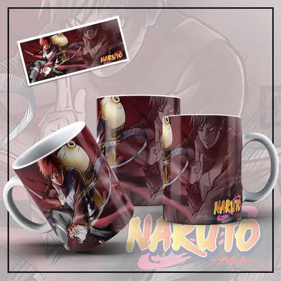 Caneca Xicara Personalizada do Gaara Anime do Naruto