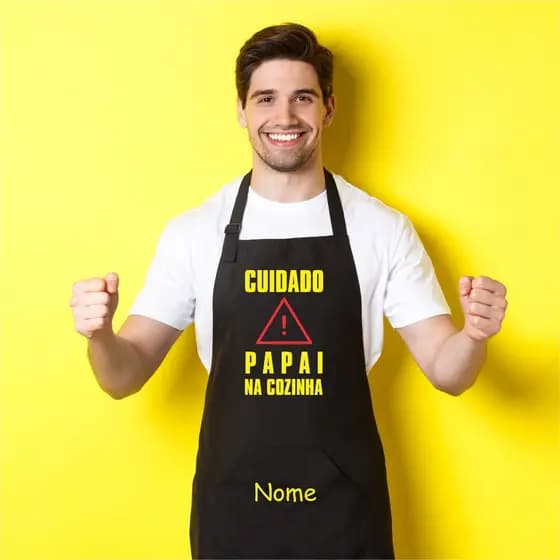 Avental Com Bolso de Cozinha Churrasco Dia dos Pais 2023 Personalizado com Nome