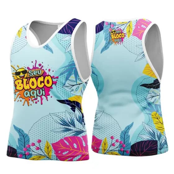 Kit com 20 unidades de Abadas Personalizados Regata para Carnaval Bloco Festas Helanquinha Arte 1