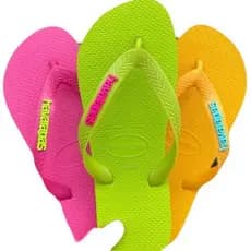 Chinelo Feminino Havaianas Top customizada Personalizada  escrita logo neon