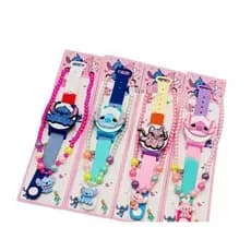 Kit Relogio e Colar Stich acessório infantil