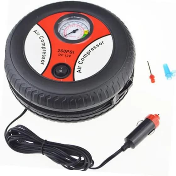 MINI COMPRESSOR 12V CALIBRADOR ELÉTRICO PORTÁTIL 260PSI INFLADOR DE PNEUS PARA CARRO E MOTO