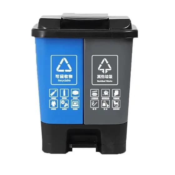 LIXEIRA DUPLA KIT COLETA SELETIVA CESTO DE LIXO ECOLÓGICA 16L COM PEDAL DESIGN LUXO