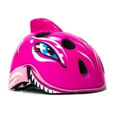 Capacete Infantil Tubarão Rosa Shark Com Regulagem Leve Seguro Bicicleta Aro 14 16 20 24