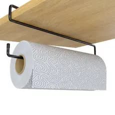 Porta Papel Toalha e Suporte de Filme de Alumínio para Armário (preto)