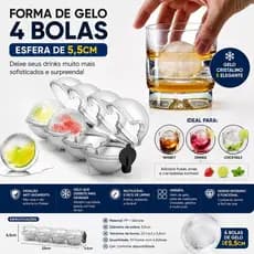 Forma de Gelo Esférico Reutilizável Molde para Bolas de Gelo