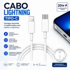 Cabo Para Iphones Ipad Macbook 20W Tipo C Para Lightning 1m