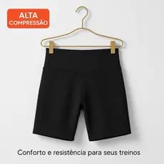 Bermuda Fitness de Poliplex com Alta Compressão e Cós Duplo Conforto e Resistência para Treinos