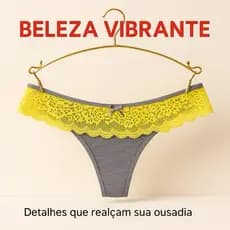 Tanga Carine Fio Duplo Microfibra, Cós Renda Neon, Sensual e Confortável Attirance