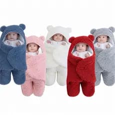 Saco de Dormir para Bebê Ursinho Sherpa e Manta Soft Hipoalergênica Menino e Menina