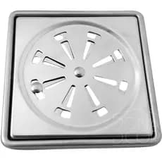 Porta Grelha E Ralo Inox 10cm Kit Banheiro Ralo Quadrado Tampa Abre Fecha Rotativo Fecho Antiodor