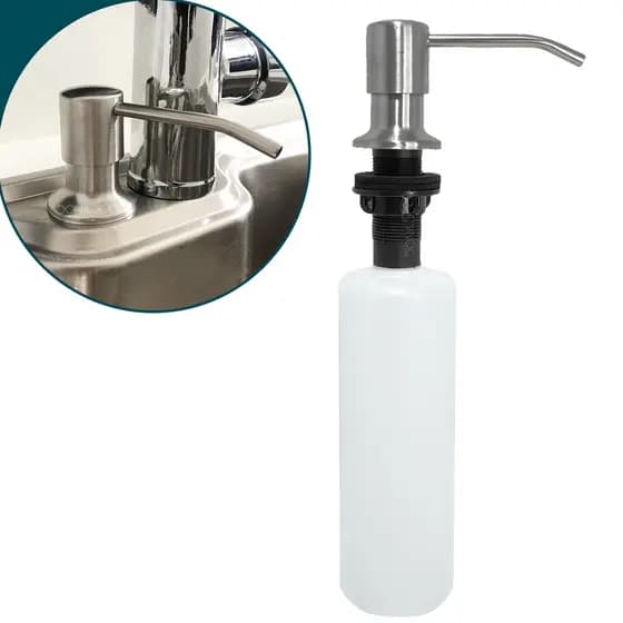 Dispenser dosador detergente Inox 304 Escovado Cozinha porta detergente sabonete líquido 1pç