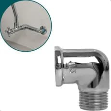 Cotovelo Curva Joelho 90° Rosca Macho x Fêmea 1/2 Metal Latão Cromado Conexão Hidraulica Ponto Água