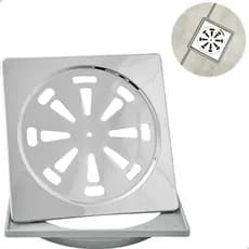 Porta Grelha Abs E Ralo Simples Inox Quadrado 15x15 Kit Banheiro Caixilho Suporte Para Ralo Box