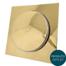 Ralo Click Dourado 15x15 Aço Inox Ralo Inteligente Quadrado Gold 15cm Outlet Escoamento Box Banheiro