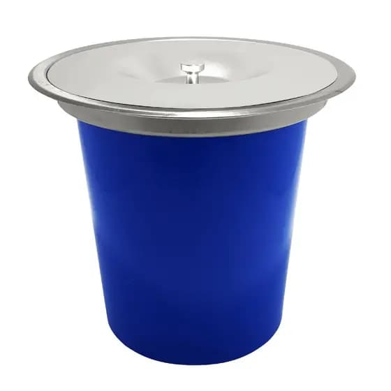 Lixeira De Embutir Inox Escovado Cesto 5 litros Pia Cozinha Bancada Oculta Outlet de segunda linha