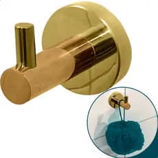 Gancho Cabide Dourado Porta Toalha Inox 304 Simples Outlet Suporte Parede Banheiro Pendurador Gold