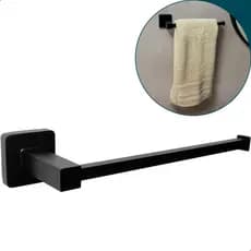 Porta Toalha De Rosto Preto Fosco Suporte De Parede Para Toalha Banheiro Toalheiro Reto Metal Inox