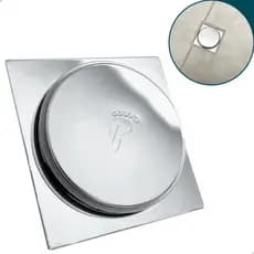 Ralo Click 10x10 Inox Ralo Inteligente Quadrado Para Banheiro lavabo lavanderia Alto Padrão