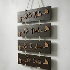 Placa decorativa ho'oponopono sinto muito, me perdoe eu te amo sou grato