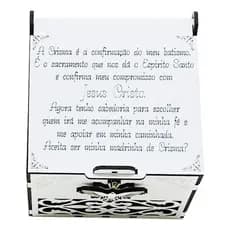Kit Caneca com caixa convite para padrinhos de Crisma e batizado Padrinhos Dinda Dindo Batismo