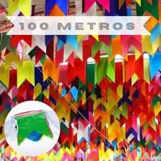 Bandeirinha Festa Junina Plástica 100 Metros 10 Pcts x 10m Faixas Decoração Junino Arraiá São João