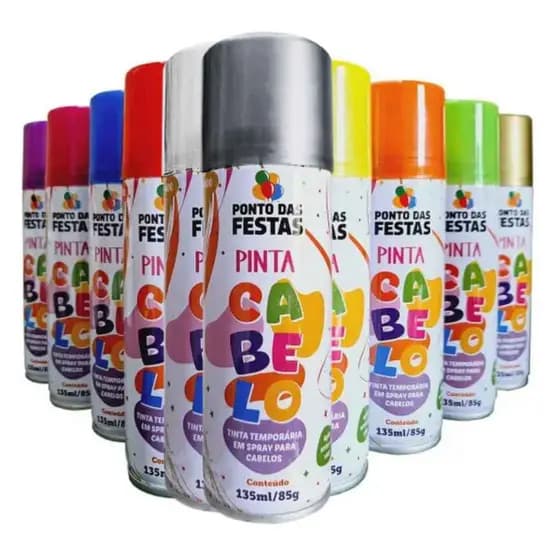 Kit 2 Tintas Spray Para Cabelo Carnaval Sprays Tinta Festa