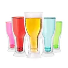 5 Copo Tulipa Acrílico Garrafa Invertida Copo Chopp 300ml