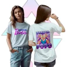 Blusa Feminina Academia Personalizada Barbie Bodybuilding "Eu Treino Fofo"  Basica Ideal Para Treino e Academia! Camiseta Unissex, Camisa Malha Fria Modelo Barbie dry fit Lisa Raglan