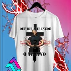 Camiseta Padre Marcelo Rossi "Deus Abençoe o Treino" Masculina Feminina Basica Unissex, Blusa Camisa Malha Fria Academia Treino Modelo Liza Raglan