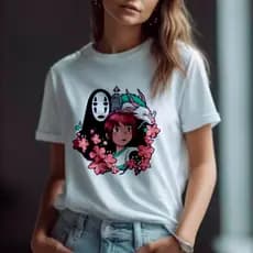 Camiseta Sen To Chihiro no Kamikakushi Masculina Feminina Basica Unissex, Blusa Anime Sen To Chihiro no Kamikakushi Camisa Malha Fria Modelo Lisa Raglan