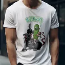 Camisa Masculina Personalizada Rick and Mordy Camiseta Geek / Nerd Basica Unissex Animação Adulto Malha Fria Modelo Lisa/Raglan