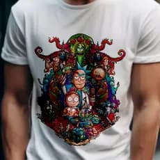 Camiseta Masculina Feminina Basica Rick and Mordy  Unissex Camisa Malha Fria Modelo Lisa/Raglan
