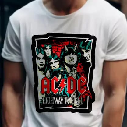 Camiseta Banda de Rock AC/DC Masculina Feminina Basica Unissex, Blusa Banda de Rock Camisa Malha Fria Modelo Lisa Raglan