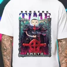 Camiseta Masculina/Feminina Finn Berserk Basica Unissex, Blusa Hora de Aventura / Berserk Camisa Malha Fria Modelo Lisa/Raglan