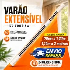 Varão de Cortina Extensível Porta Cortina Box Banheiro Casa Sala Quarto Guarda Roupa