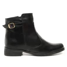 Bota Cano Curto Feminina 100% Couro legítimo ref. 5050 Detalhe Fivela na Lateral