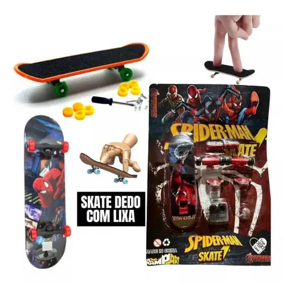 Skate de Dedo Homem Aranha Boneco Spider Man