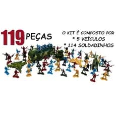 SOLDADINHO PLÁSTICO BRINQUEDO CONJUNTO MILITAR TANQUE BLINDADO VEÍCULOS GUERRA CÓD. 29