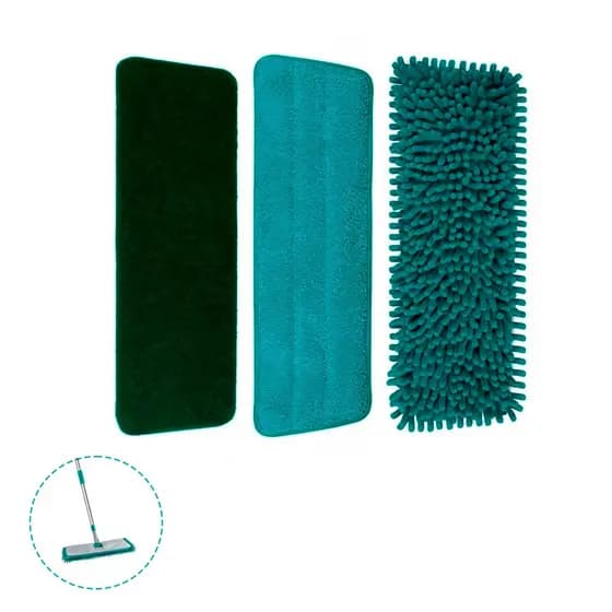 Refil Mop Spray E Mop Plano Abrasivo Microfibra Chenile Limp