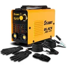 Máquina De Solda Inversora Elétrica Portátil Start Black Arc 120a Mma Eletrodo Tig 220V Com Luvas