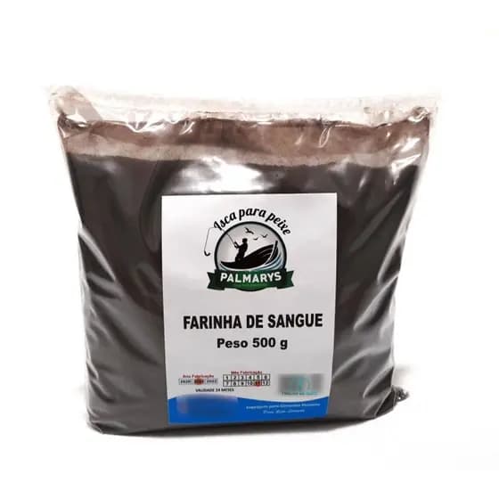 Farinha De Sangue Pesca P/ Cevador Hidrossemeador 100% Pura 500g Ideal para Massas e Cevas - Palmarys