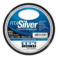 Fita  Silver  Tape  Preta  48mmx05mt - Tekbond