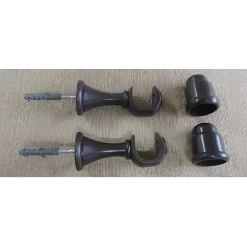 Suporte Cortina Varão Simples 19mm 2 Un C/ Ponteira Imbuia