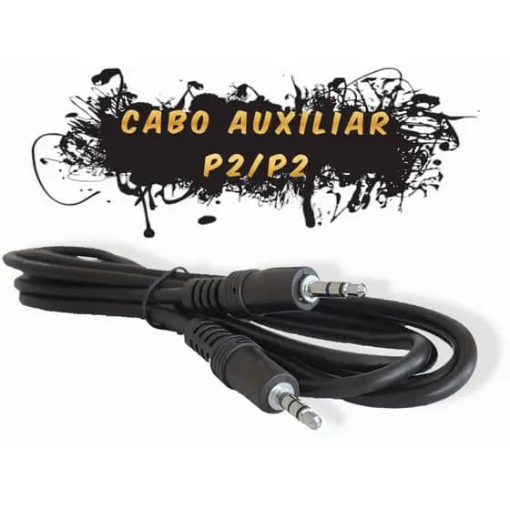 CABO P2 1,8m CAIXA SOM NOTEBOOK CELULAR  ESTÉREO PROFISSIONAL