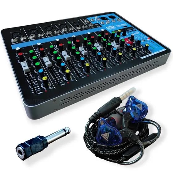CONSOLE MESA DE SOM MIXER 7 CANAIS FONE RETORNO PROFISSIONAL