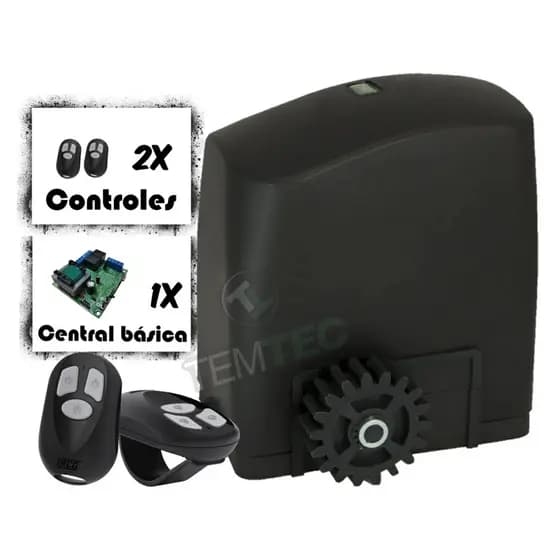 KIT MOTOR PORTÃO DESLIZANTE RCG PL 300Kg 1/5CV 127V ou 220V + 2 CONTROLES SEM CREMALHEIRAS