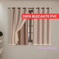 Cortina Blackout para janela com PVC e VOIL LISO 2,80mx1,80m 100% Vedação/Blecaute 100% Blackout